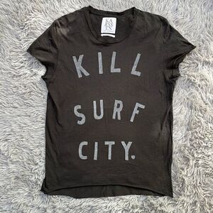 Zoe Karssen Black Kill Surf City T-Shirt, Size XS